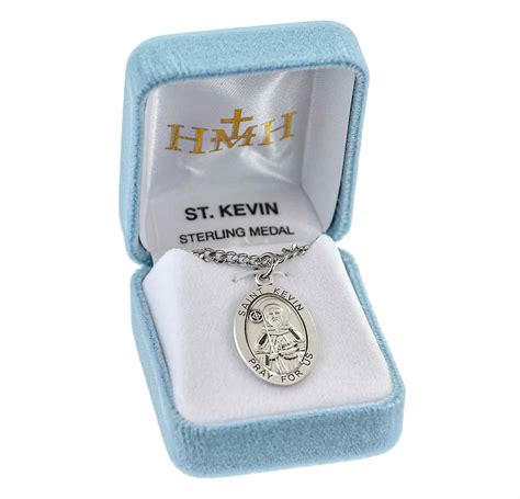 St. Kevin Patron Saint Medal – Oval – 24 Inch Chain – christianapostles.com