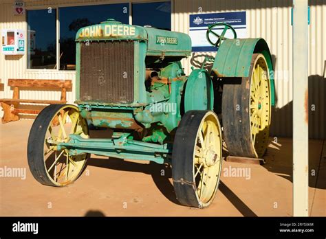 A Restored Historical John Deere Tractor Model At The Mukinbudin