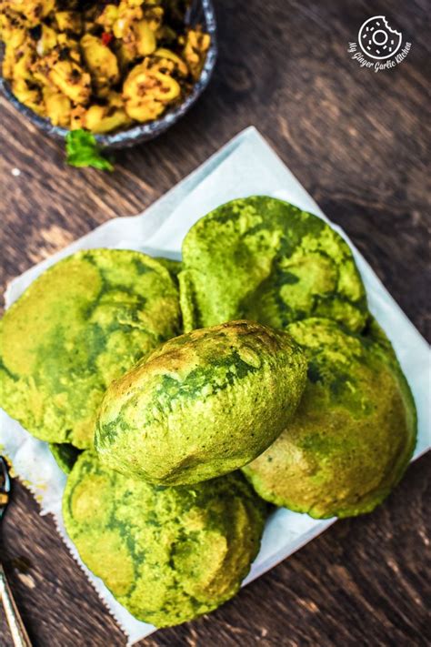 Palak Spinach Puri Recipe Palak Poori Step By Step Photo Video