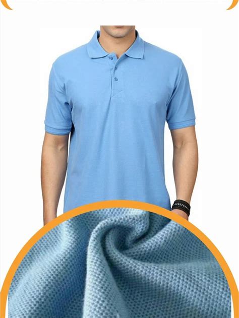 Sky Blue Gsm Cotton Plain T Shirt Polo Neck At Rs In New Delhi