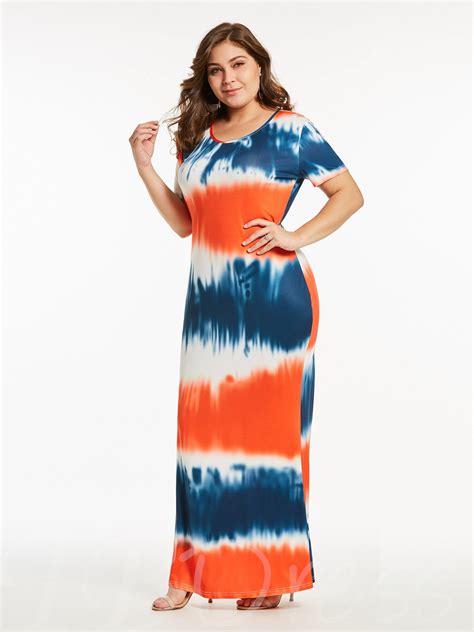 Plus Size Tie Dye Prints Maxi Dress Plus Size Summer Dresses Dresses