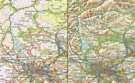 Scotland St Level Political Road And Rail Map With High Resolution