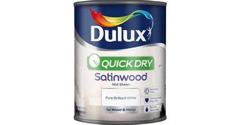 Dulux Quick Dry Satinwood Wood Paint White 0.75L