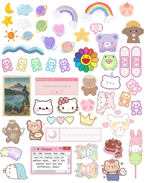 Kawaii Kidcore Stickers Sheets | Cute Stickers