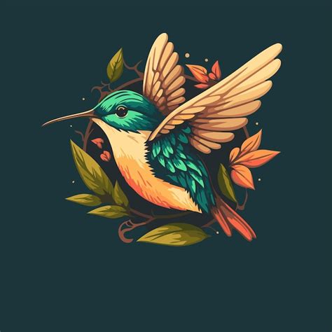 Logo De Flaying Colibri Oiseau Color Vecteur Style Colibri Ic Ne