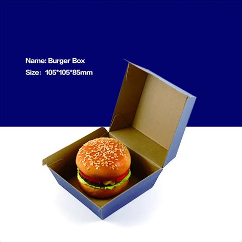 Biodegradable Clamshell Burger Box Kraft Paper Take Away Box Custom