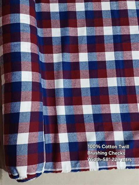 Yarn Dyed Twill Checks Fabrics Packaging Type Roll GSM 150 200 At