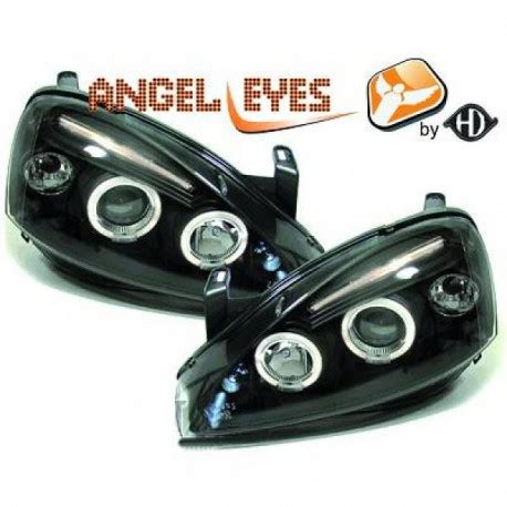 SET DE DEUX PHARES AVANT ANGEL EYES OPEL CORSA C 00 06 H1 H1 AVEC