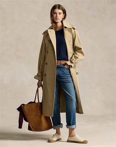 Double Breasted Twill Trench Coat For Women Ralph Lauren® Uk