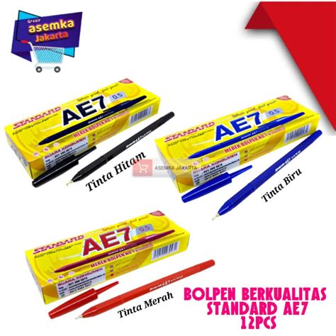 Jual Bolpen Pulpen Standard Ae Pena Bolpoin Ae Mm Pcs