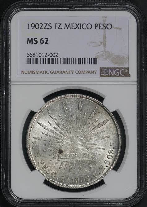 Zs Fz Mexico Silver Peso Ngc Ms Northern Nevada Coin