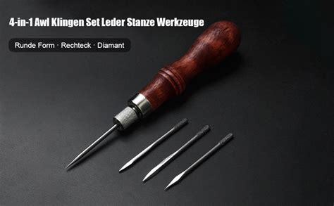 Liamostee Professionell Leder Craftool 4 In 1 Awl Klingen Set Leder