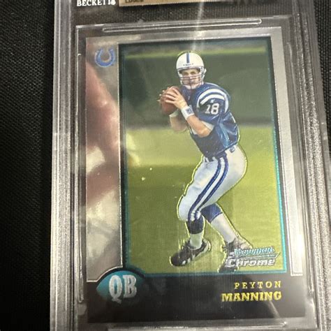 1998 Bowman Chrome Refractor Peyton Manning BGS Gem Mint 9 5 Rookie RC