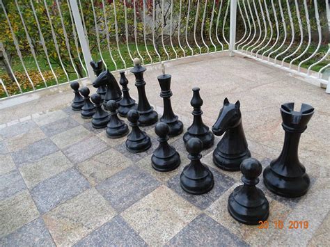 Большие шахматы из искусственного камня Н короля 47 см⋆ BigChess