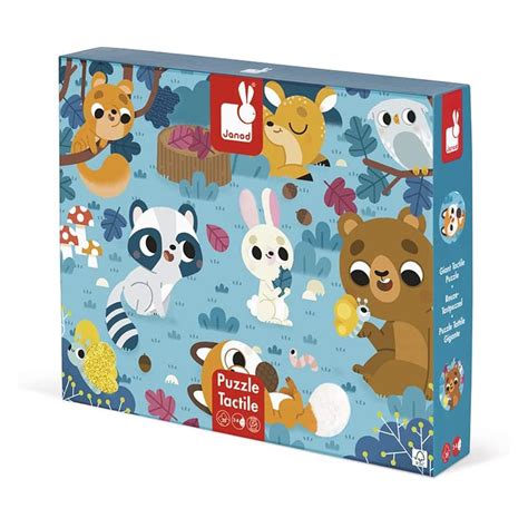 Puzzle Tactile Enfant les Animaux de la Forêt 20 Pièces dont 7