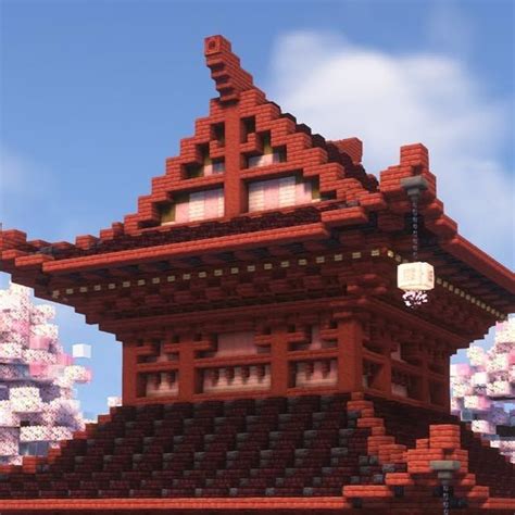An East Asian Styled Minecraft Build With Cherry Blossom Blocks