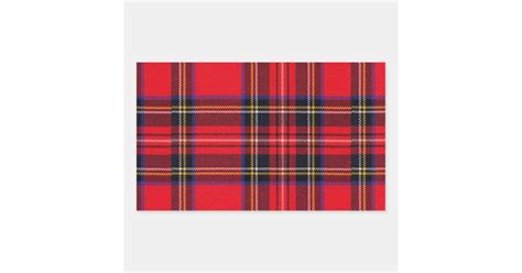 Royal Stewart Tartan Red Black Plaid Rectangular Sticker Zazzle