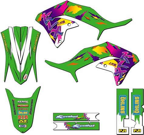 Amazon 2020 2024 KLX 230 R THROWBACK Green Senge Graphics Base Kit