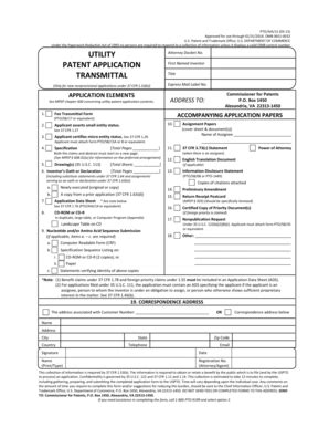 Fillable Online Uspto ApplicantmustattachformPTO SB 15AorBorequivalent