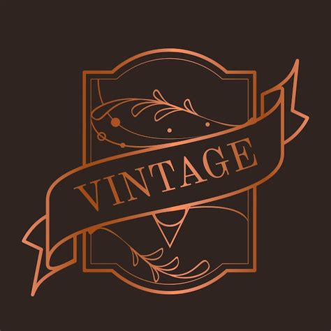 Free Vector Vintage Bronze Art Nouveau Badge Vector