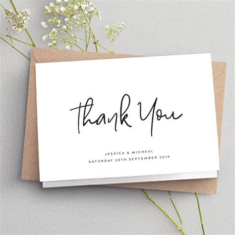 Personalized Wedding Thank You Cards Custom Wedding Thank You Cards