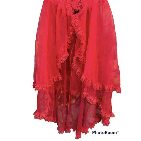 Vintage Red Lingerie Slip Super Fun Depop