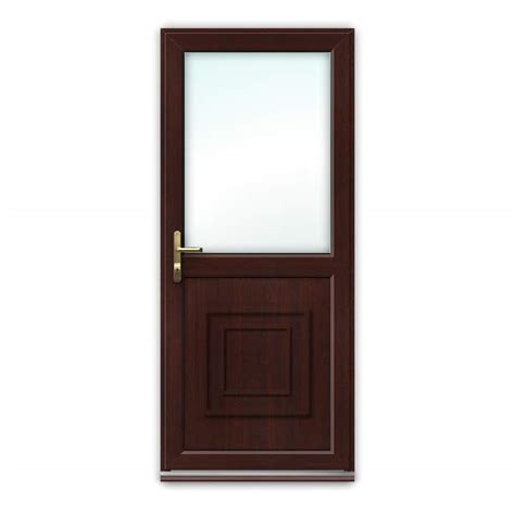 Rosewood UPVC Door Half Glazed With Regal Panel Affordable Doors