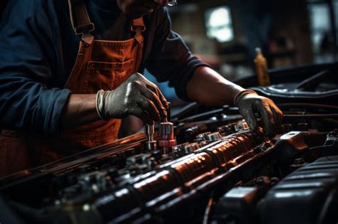 Premium Photo Man Repairing Car Engine In Garage