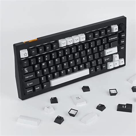 Jolintal Keys White On Black Keycaps Set Pbt Cherry Profile Keycaps