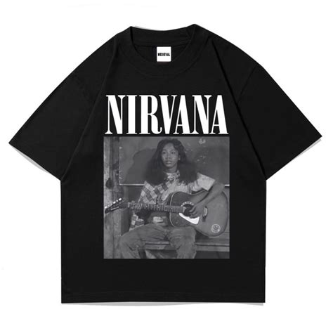 Jual Kaos Baju NIRVANA MANDRA T Shirt Oversize Hitam Vintage