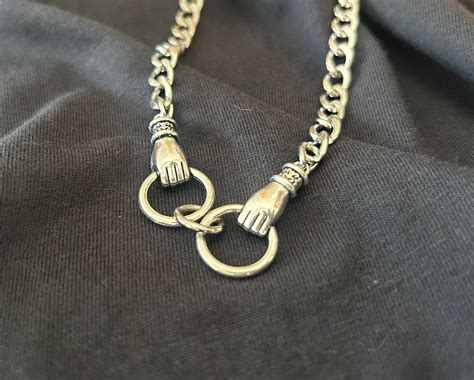 Silver Open Ended Hand Necklace Hold On To Hope Necklace Grasping