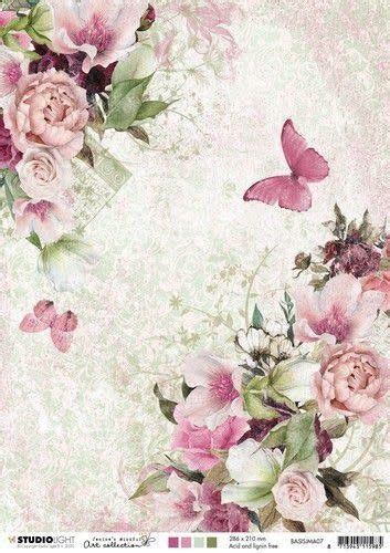 Vintage Flower Collage Background