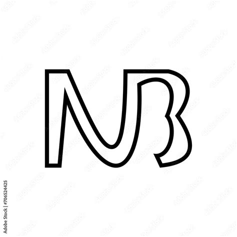 Nb Monogram Letter Logo Design Template Vector This Nb Monogram Vector