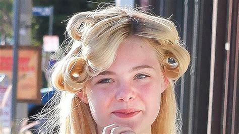 Elle Fanning Wears Her Hair In Rollers Celebrity Hair And Hairstyles