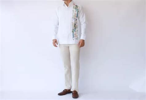 Guayabera Bordada En Punto De Cruz Mod Kanas N P Jaro Toh En