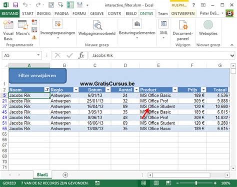 Gratis Tips Excel Interactive Filter