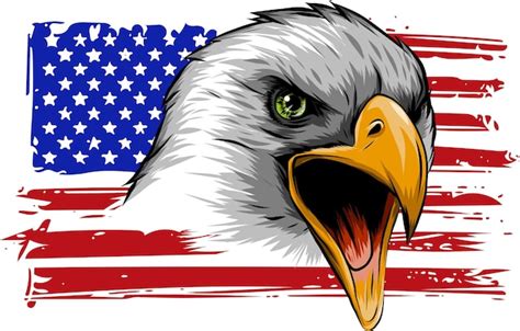 Premium Vector Vector American Eagle Against Usa Flag And White