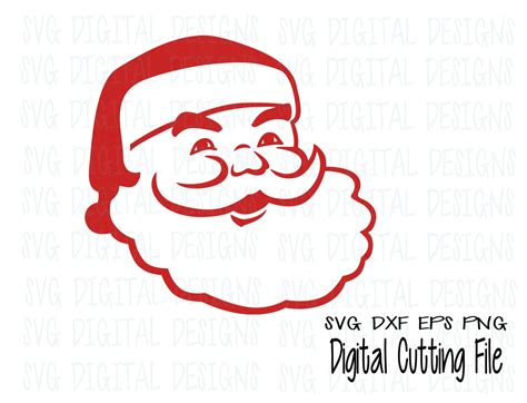 Santa Svg File Christmas Svg Digital Design Cut Files For Etsy