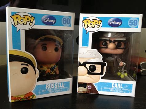 FUNKO POP DISNEY PIXAR UP #60 RUSSELL #59 CARL #201 DUG HOT TOPIC ...