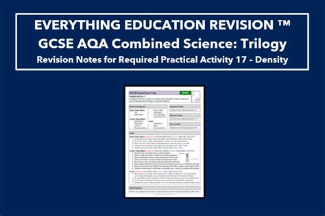 GCSE AQA Combined Science Trilogy Revision Notes for Required Practical ... 