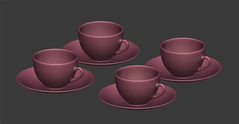 Colorful Mug Set 3d Model 6 3ds Dae Fbx Obj Unknown Free3d