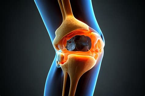 Premium Photo Knee Meniscus Knee Injury Black Background 3d Render