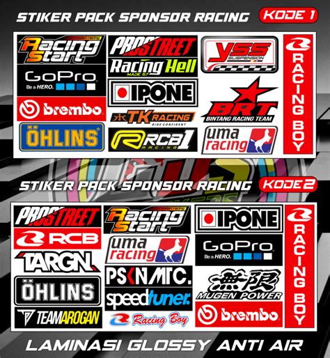 STICKER PACK SPONSOR RACING STIKER PACK MOTOR TERLARIS TERBARU GROSIR