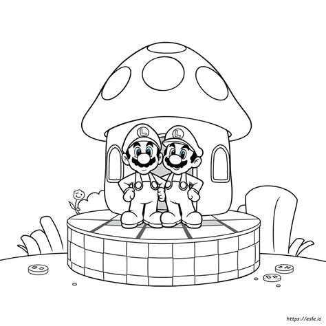 Mario Luigi Colouring