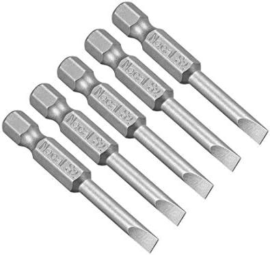 Sourcing Map 5 Pcs 4mm Slotted Tip Magnetic Flat Head Screwdriver Bits