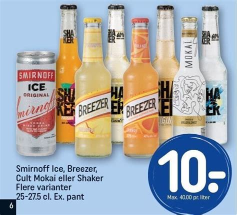 Smirnoff Ice Breezer Cult Mokai Eller Shaker Flere Varianter 25 27 5