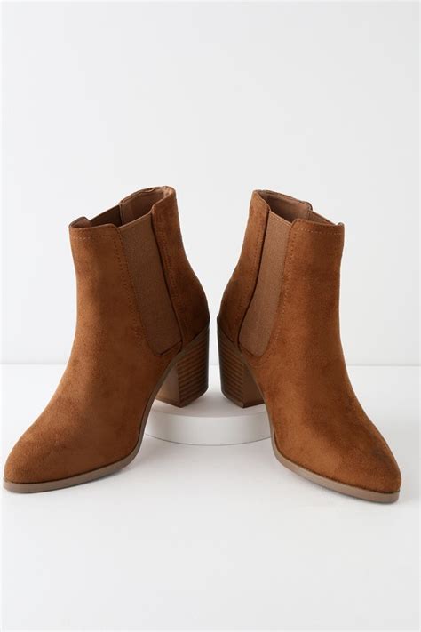 Cute Tan Bootie Tan Ankle Boot Vegan Suede Ankle Boots Lulus