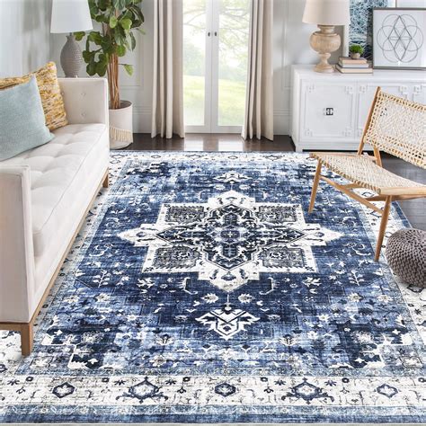 Glowsol Area Rug X Persian Rug Machine Washable Print Carpet