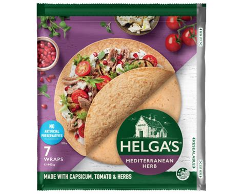 Helgas 7 Mediterranean Herb Wraps 445g Helgas