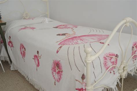 Vintage Single Bed Chenille Bedspread Retro Bedroom Decor Ballerina Chenille Bed Spread Etsy